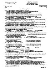 Đề kiểm tra học kì II môn Sinh học Lớp 11 (Ban nâng cao) - Mã đề 485 - Trường THPT Lê Lợi